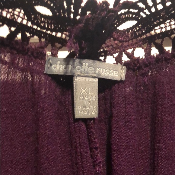 cute dark purple open shouldered blouse - Picture 3 of 4